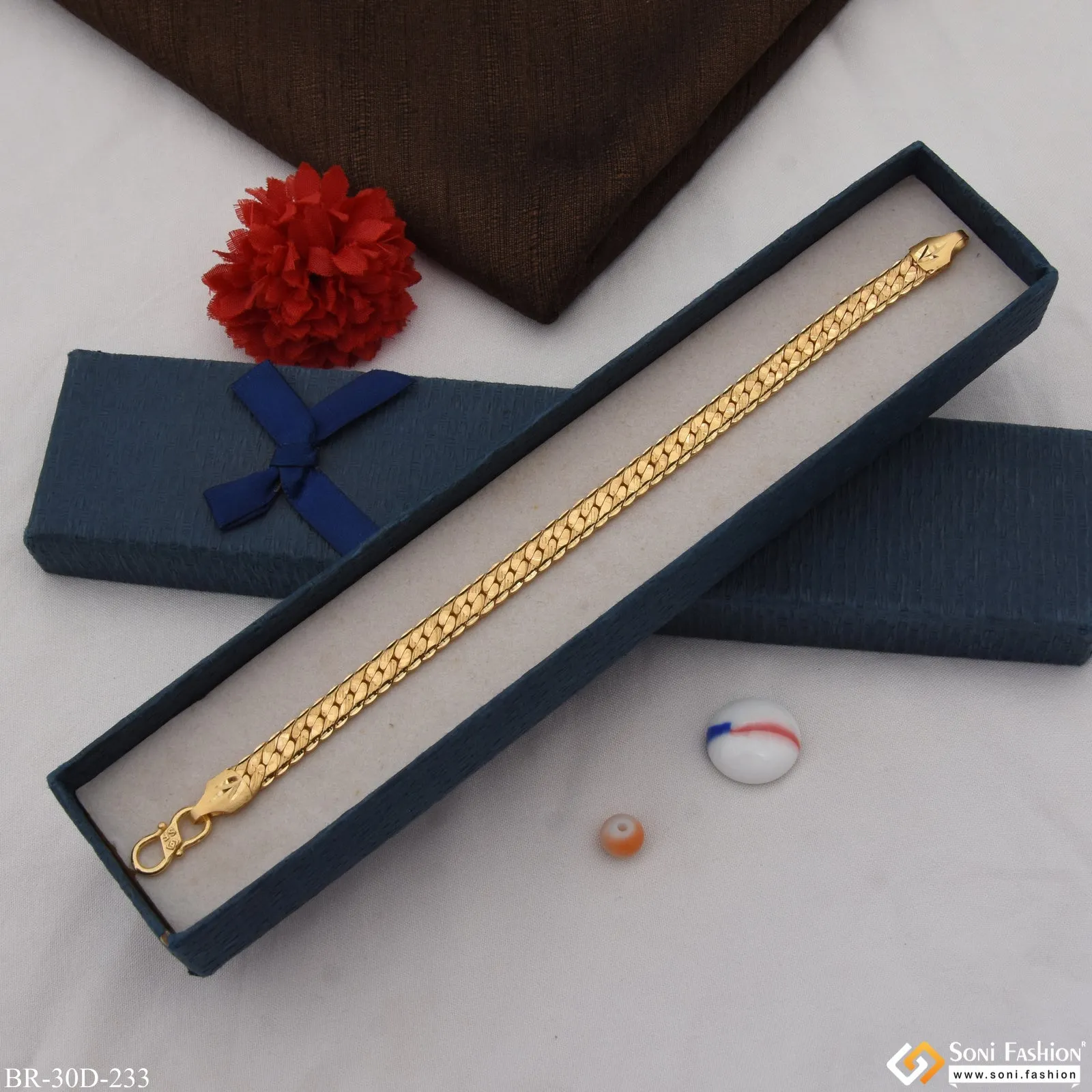1 Gram Gold Plated Shipra Amazing Design Bracelet for Men - Style D233