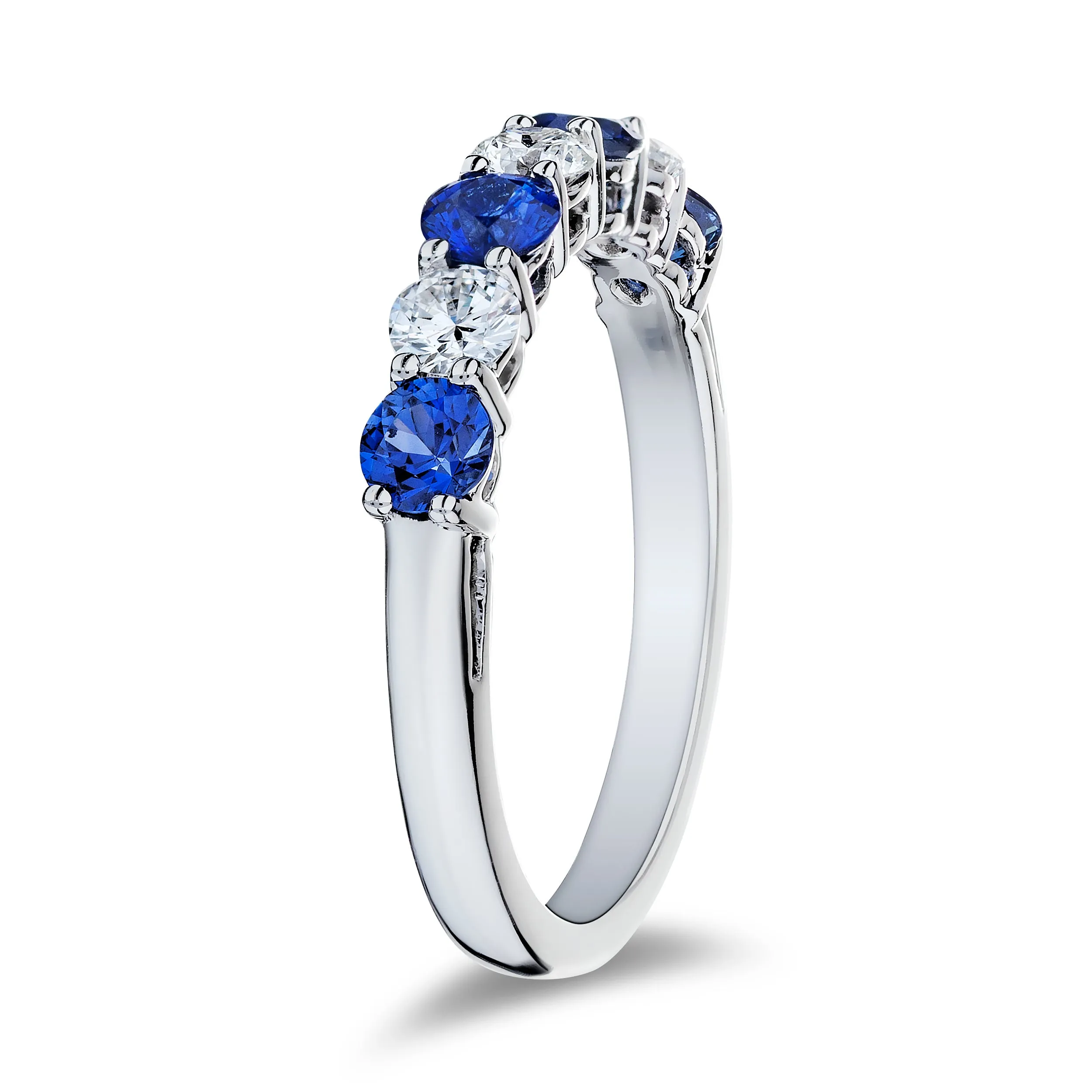 1.17ctw Diamond Sapphire Platinum Band