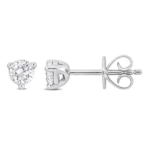 1/2ctw Round Solitaire Diamond Platinum Stud Earrings