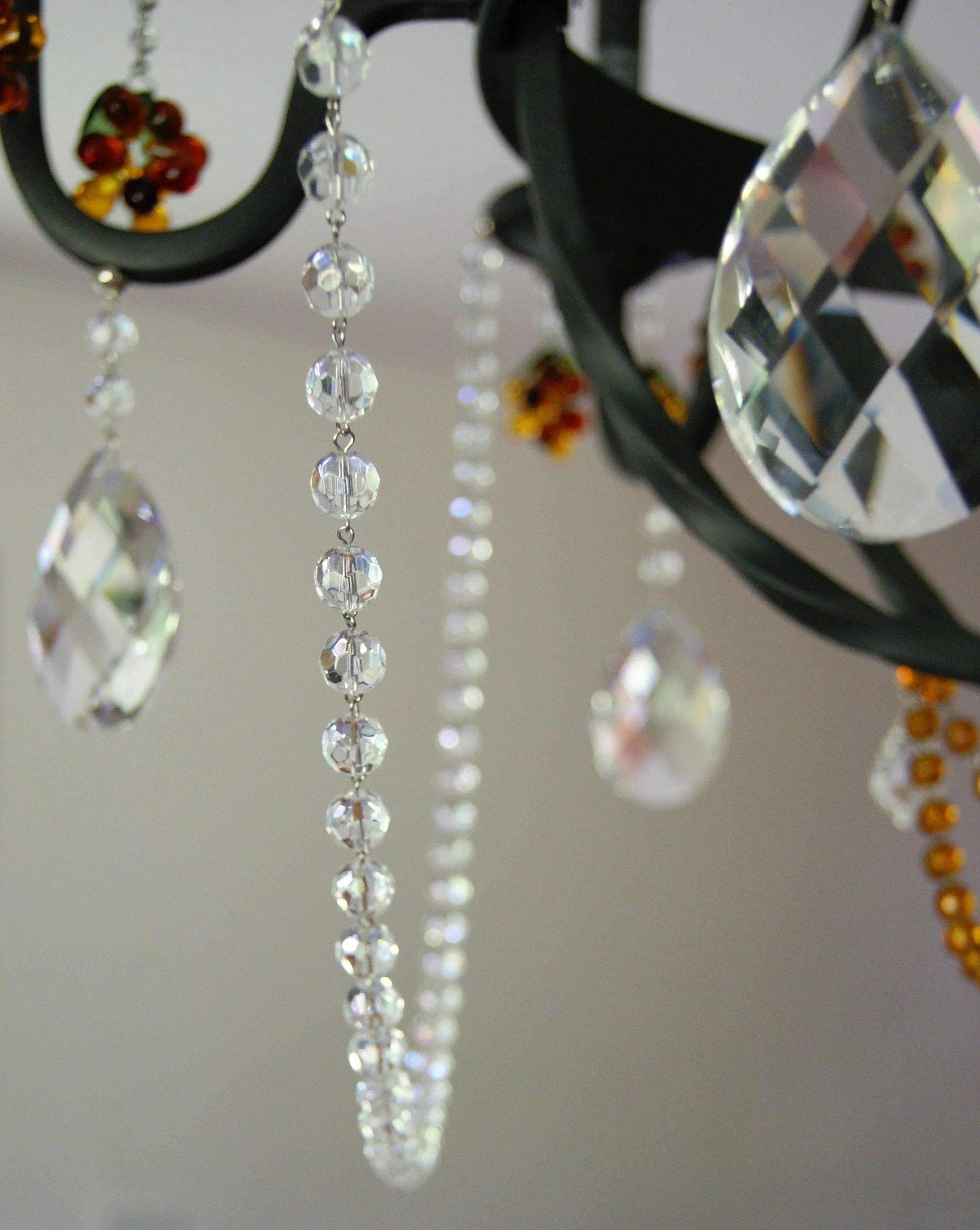 12" CLEAR CRYSTAL BEAD MAGNETIC CHANDELIER GARLAND (Set/3)