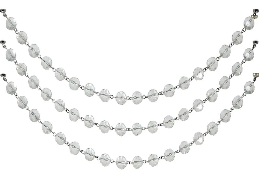 12" CLEAR CRYSTAL BEAD MAGNETIC CHANDELIER GARLAND (Set/3)