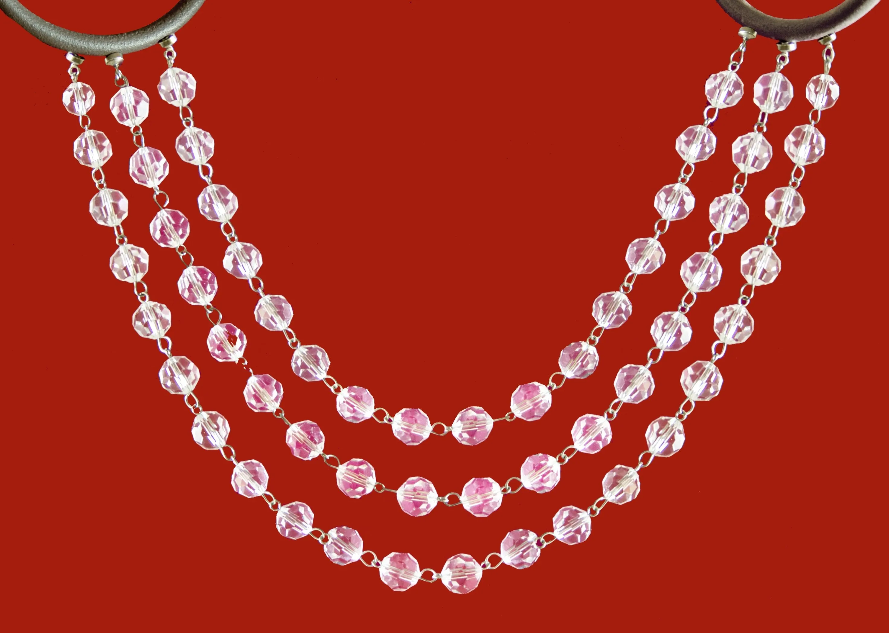 12" CLEAR CRYSTAL BEAD MAGNETIC CHANDELIER GARLAND (Set/3)