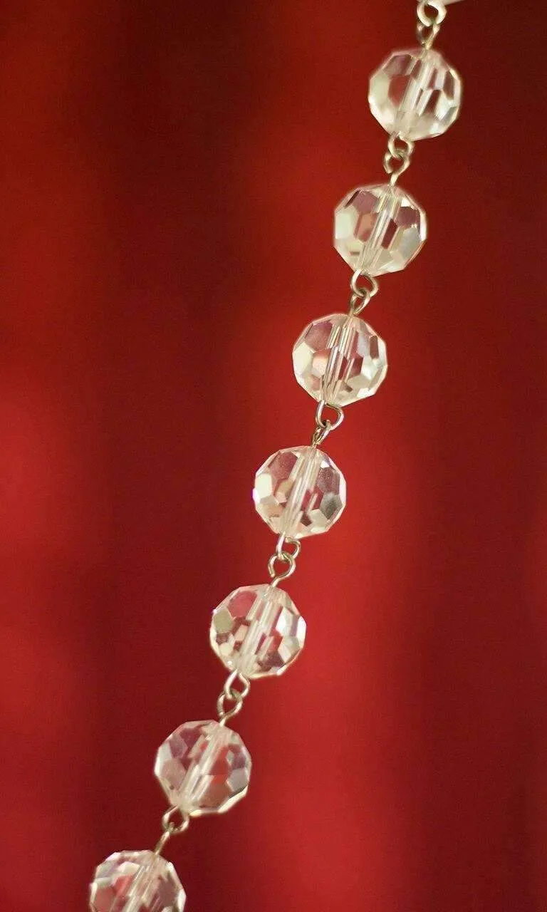 12" CLEAR CRYSTAL BEAD MAGNETIC CHANDELIER GARLAND (Set/3)