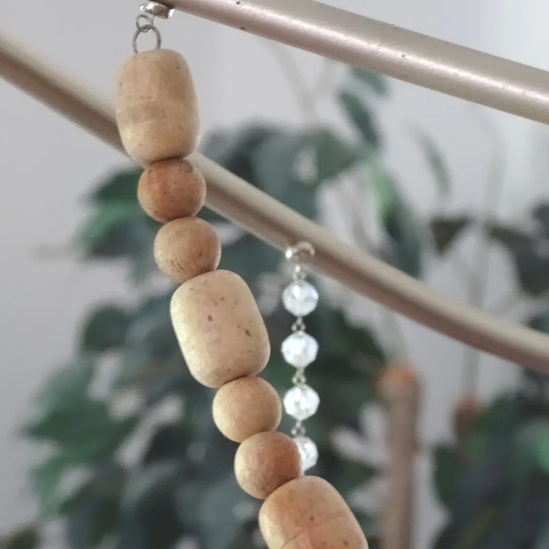 12" MAGNETIC WOOD BEAD GARLAND -NATURAL BEIGE (Set/3) - DIY WOOD BEAD CHANDELIER KIT®