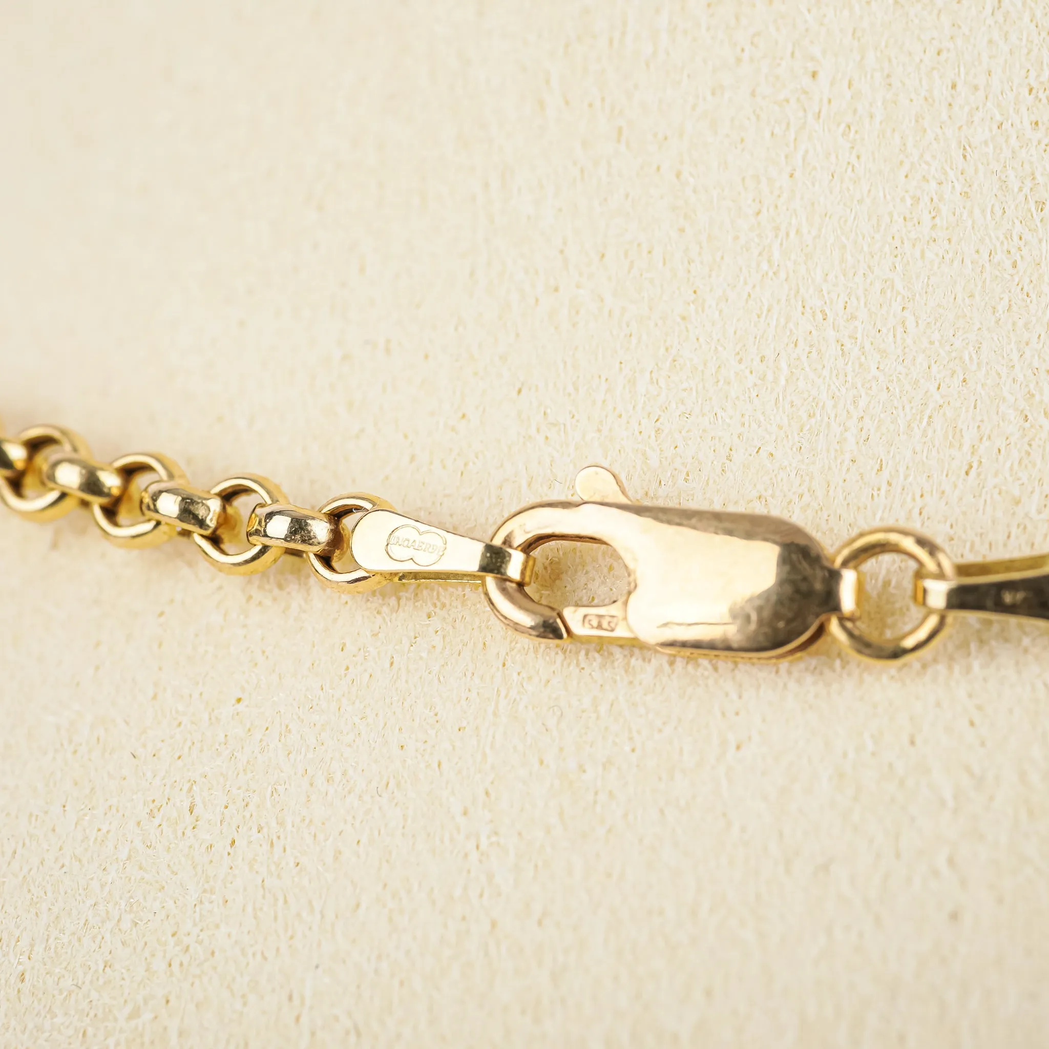 14K Yellow Gold Cabochon Sapphire Diamond Drop Necklace