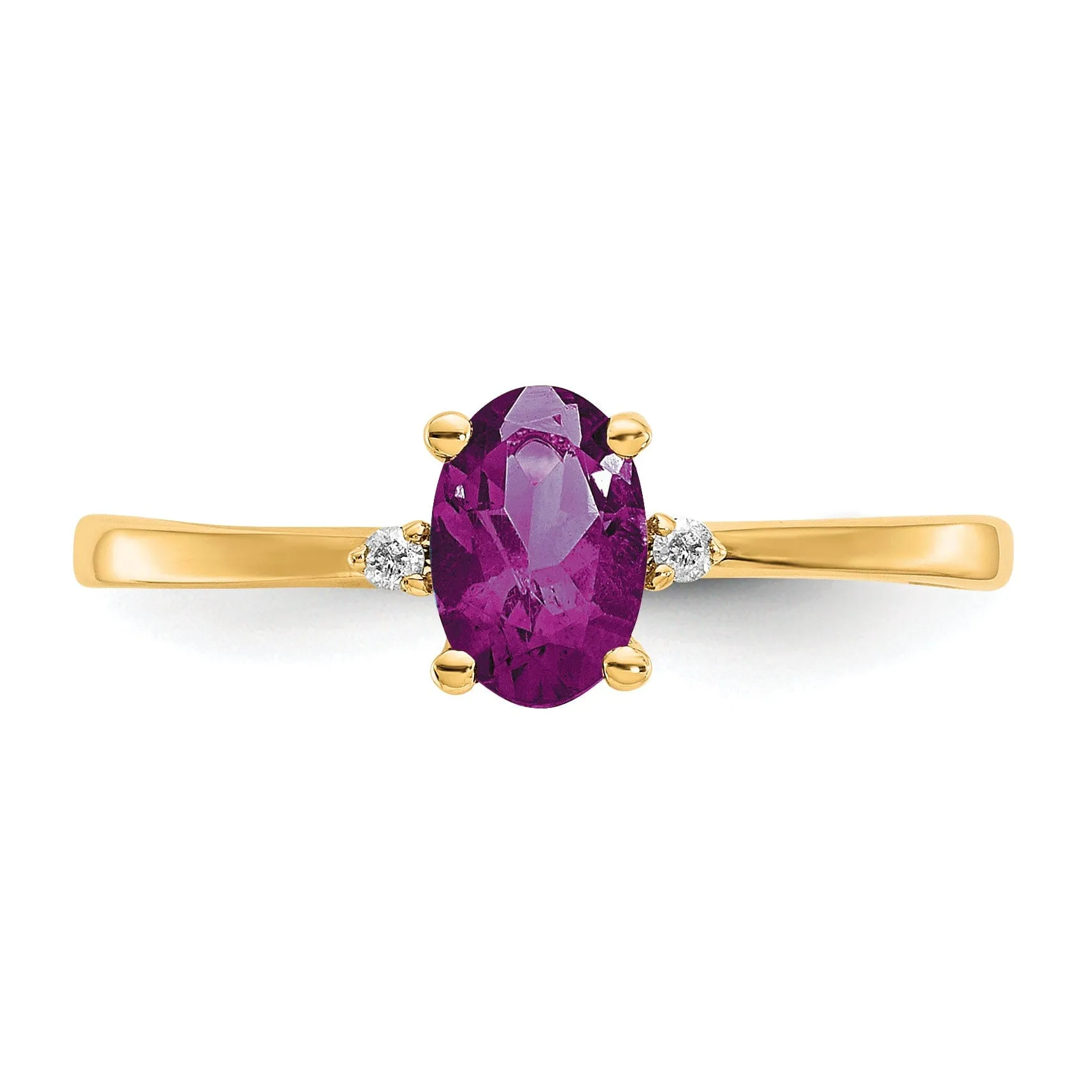 14k Yellow Gold Diamond Garnet Birthstone Ring