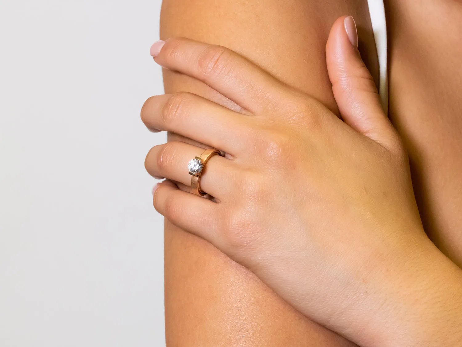18K Rose Gold, Diamond and Ruby Engagement Ring Mounting