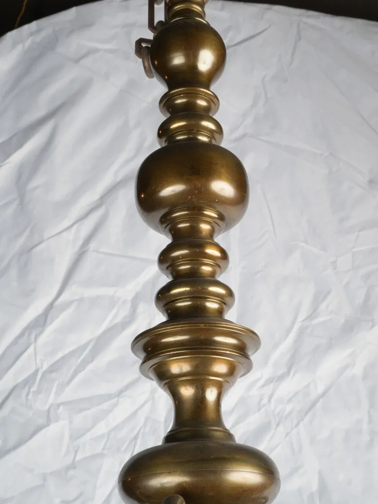 19th century antique brass Dutch-style chandelier 38½"