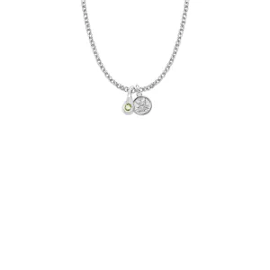 7/16 Inch Sterling Silver Tears of Joy August Birthstone Necklace with Guardian Angel Charm