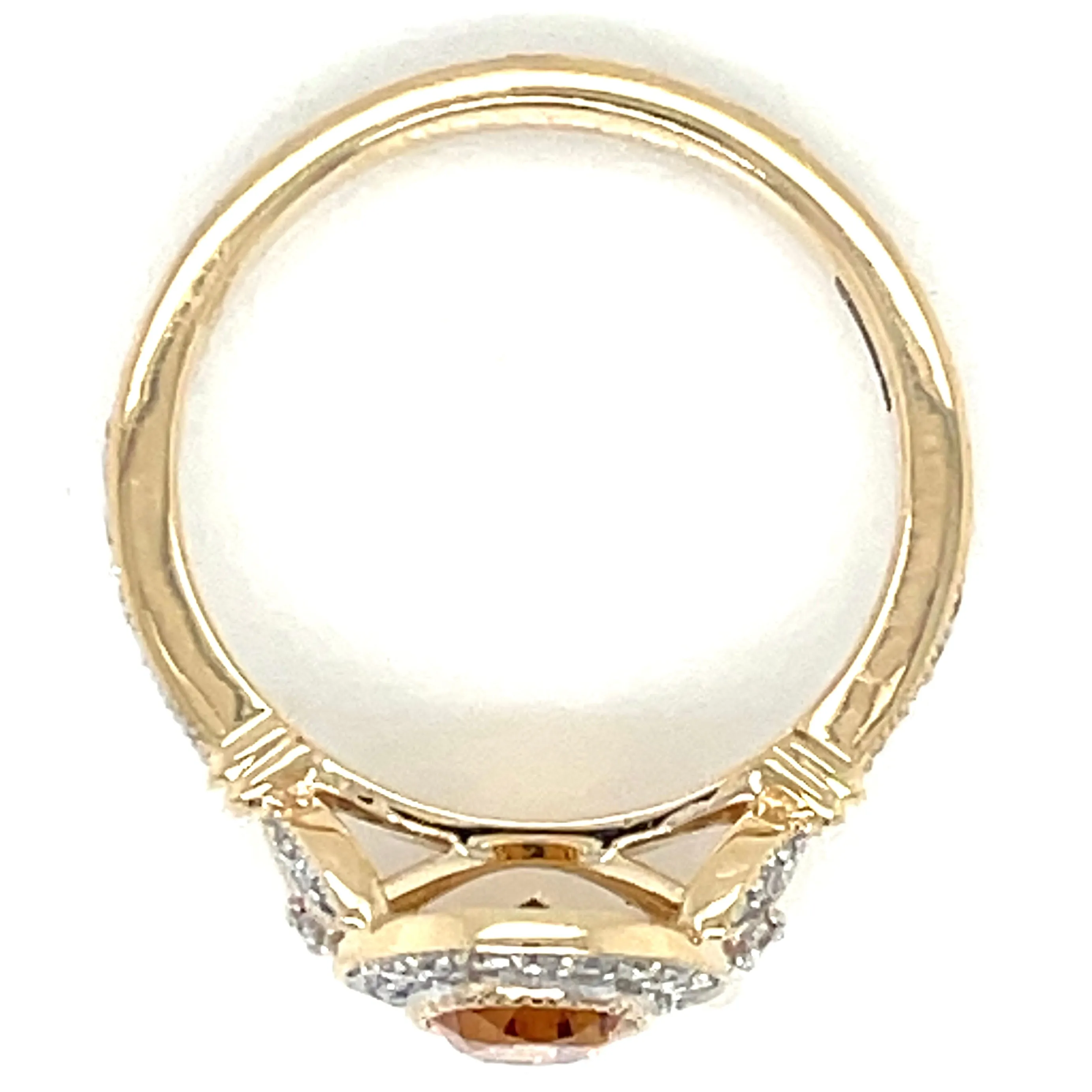 9ct Yellow Gold Earth Grown 1.15ct Citrine And Diamond Halo Ring