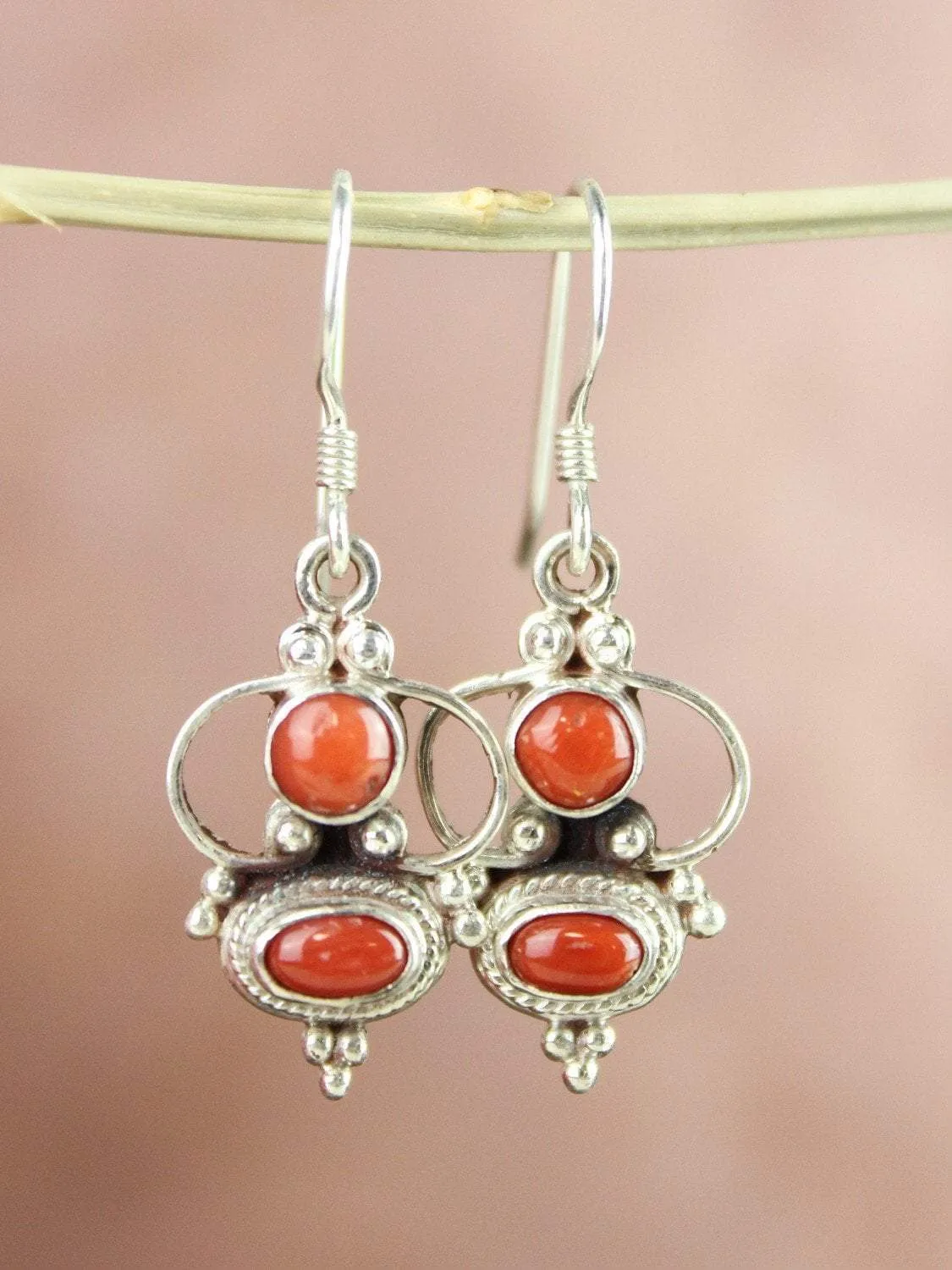 Antique Coral Passion Earrings