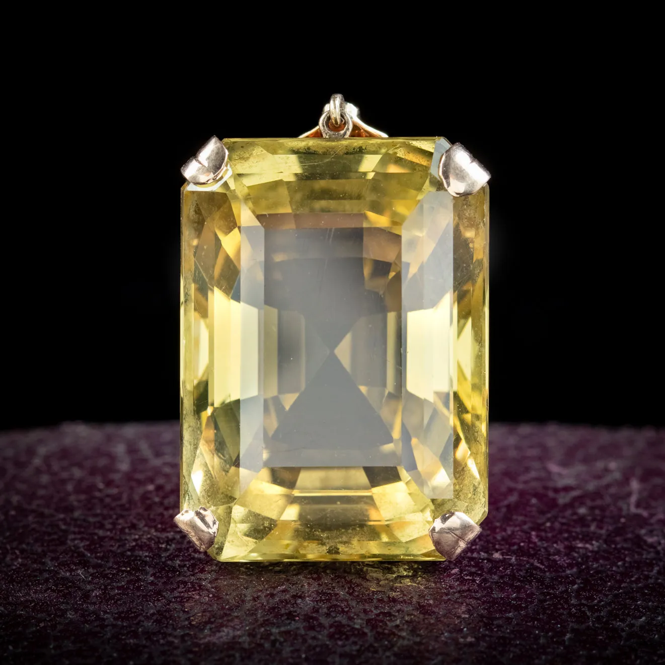 Art Deco Citrine Pendant 18ct Gold 35ct Citrine Circa 1920