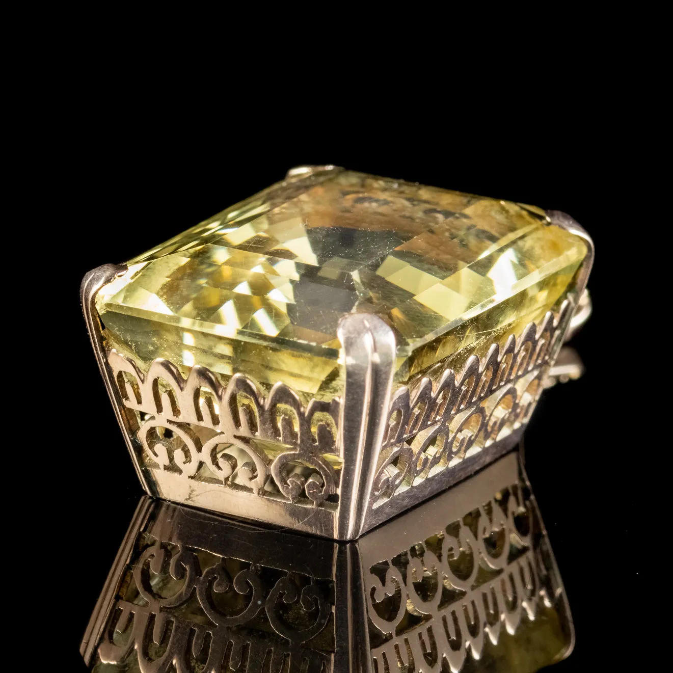 Art Deco Citrine Pendant 18ct Gold 35ct Citrine Circa 1920