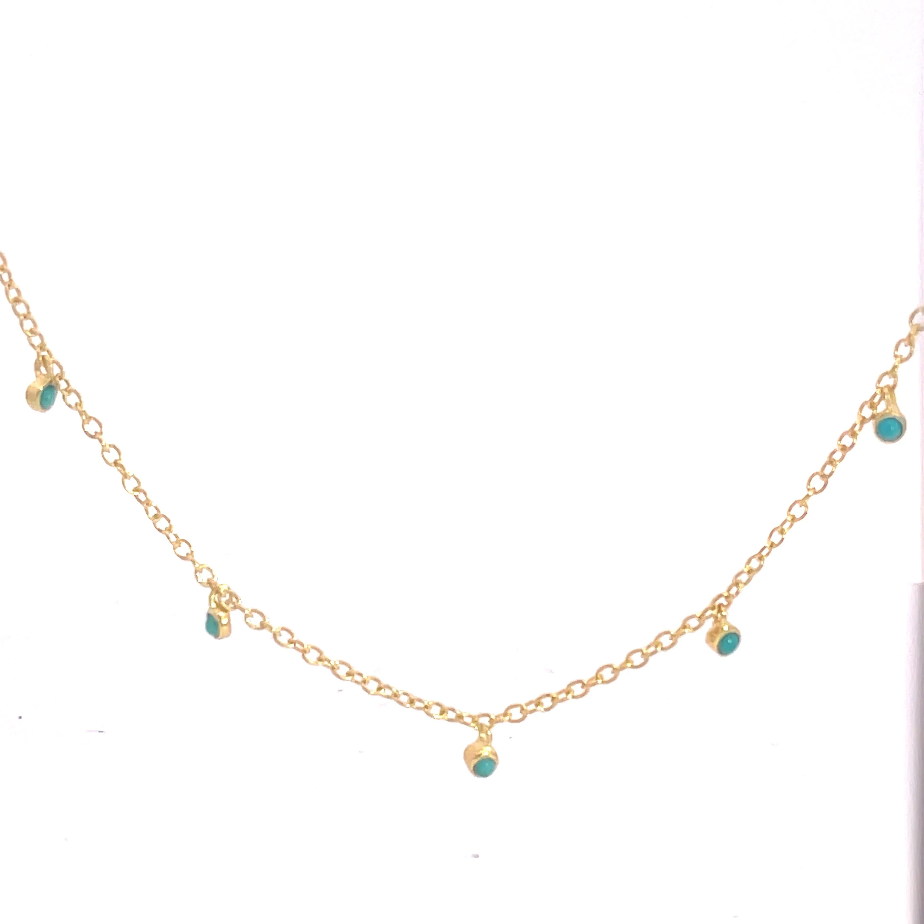 Billie Turquoise Necklace, Gold Vermeil