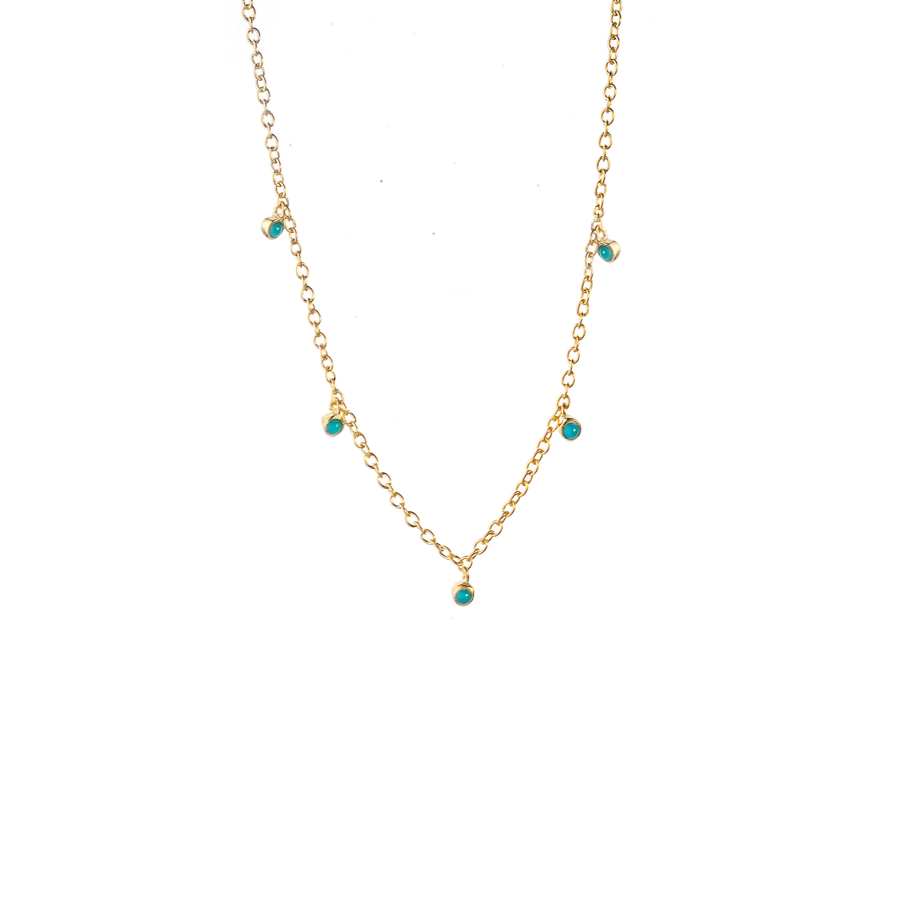 Billie Turquoise Necklace, Gold Vermeil
