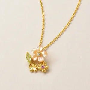 [Birth Flower Jewelry] April - Cherry Blossoms Necklace (925 Sterling Silver)