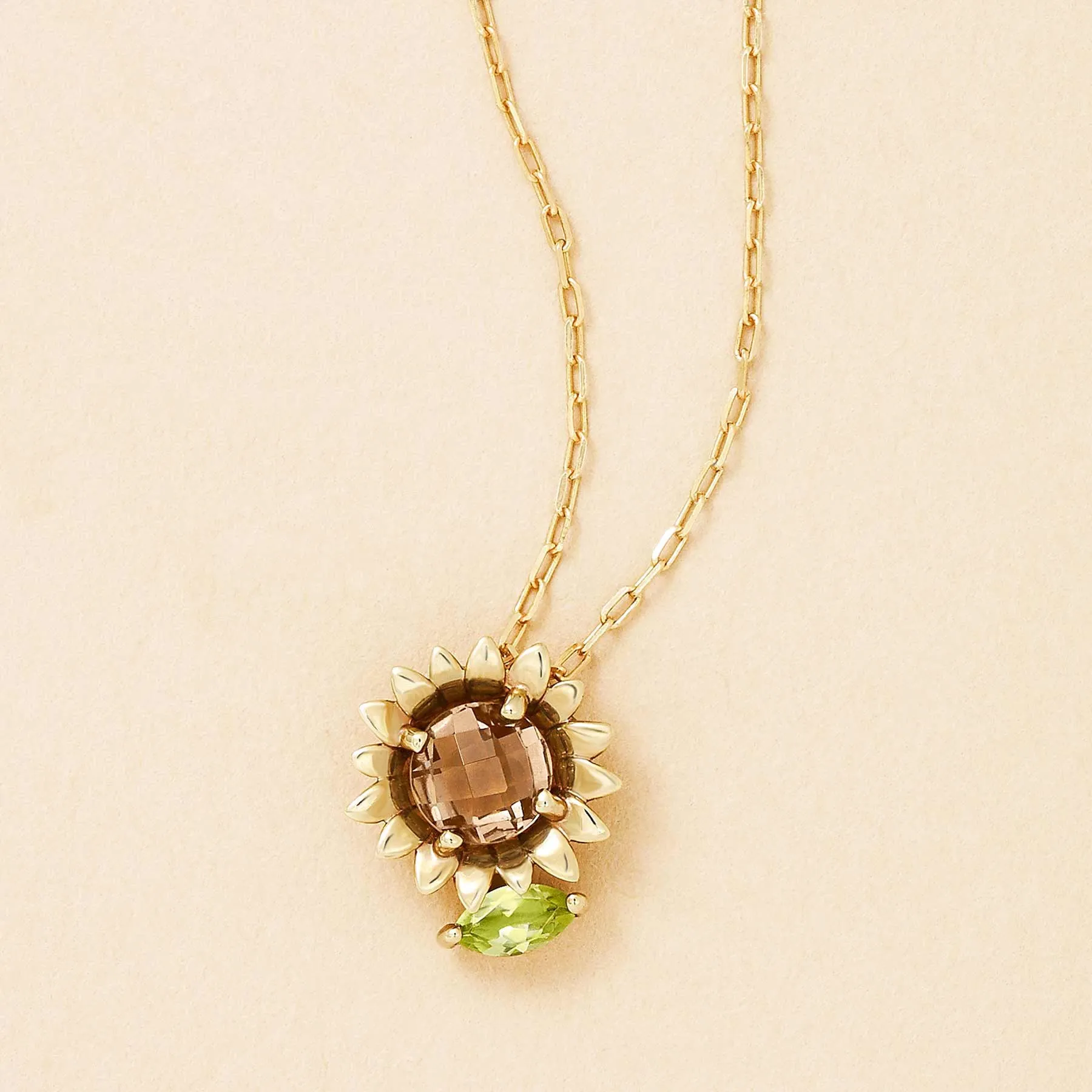 [Birth Flower Jewelry] August - Sunflower Necklace (10K Yellow Gold)
