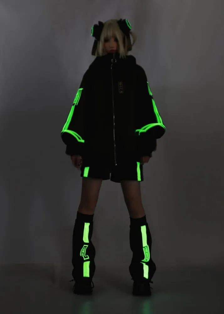 Black and Yellow Luminous Shorts