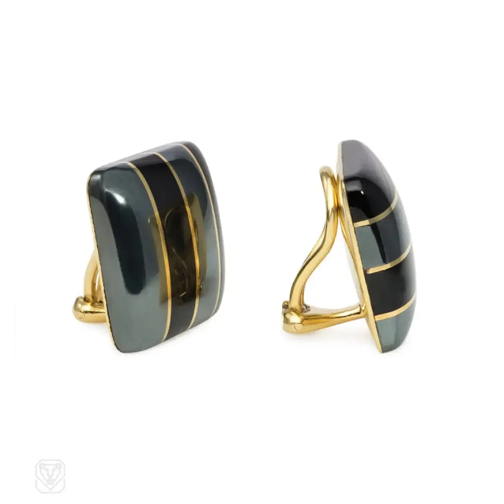 Black jade and hematite earrings, Angela Cummings, Tiffany & Co.