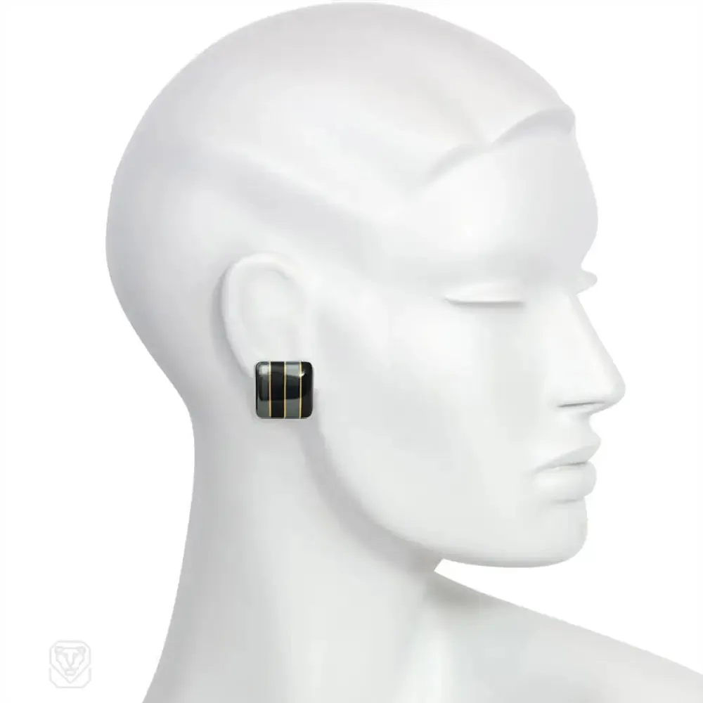 Black jade and hematite earrings, Angela Cummings, Tiffany & Co.