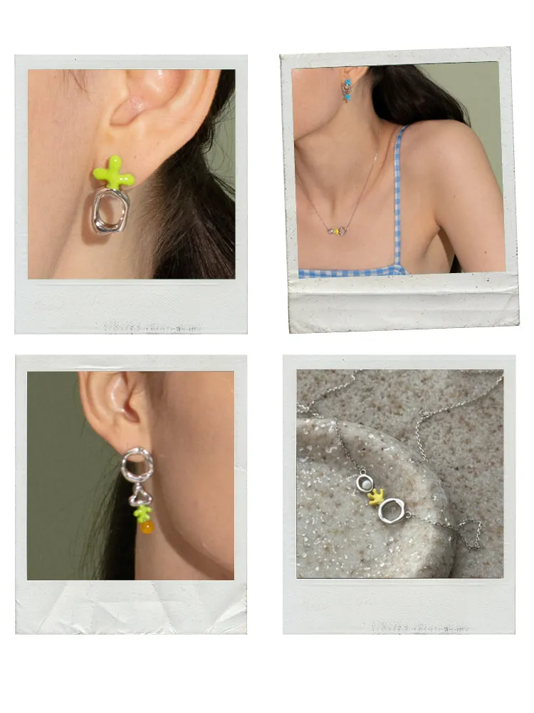 Blue Coral Earrings
