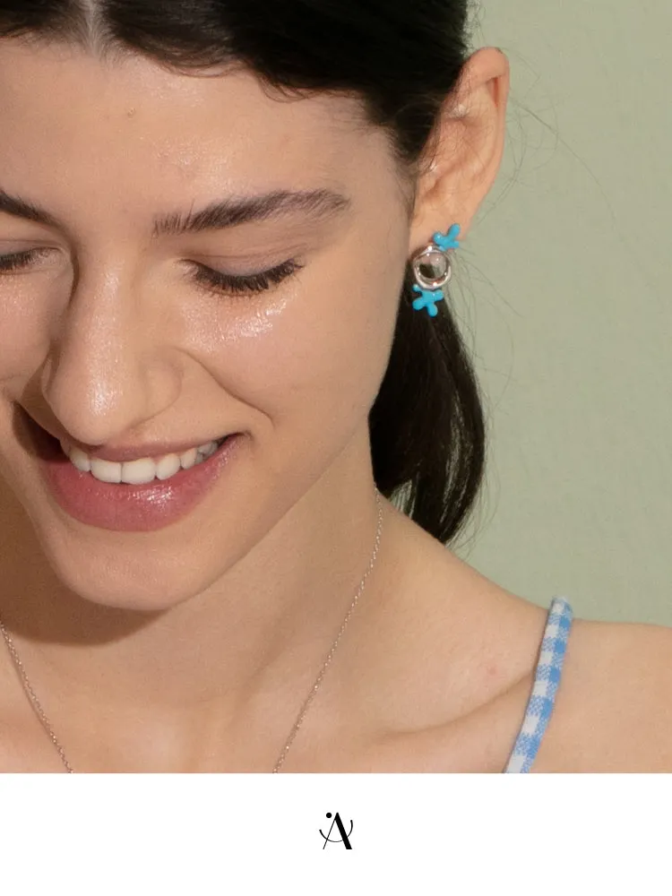 Blue Coral Earrings