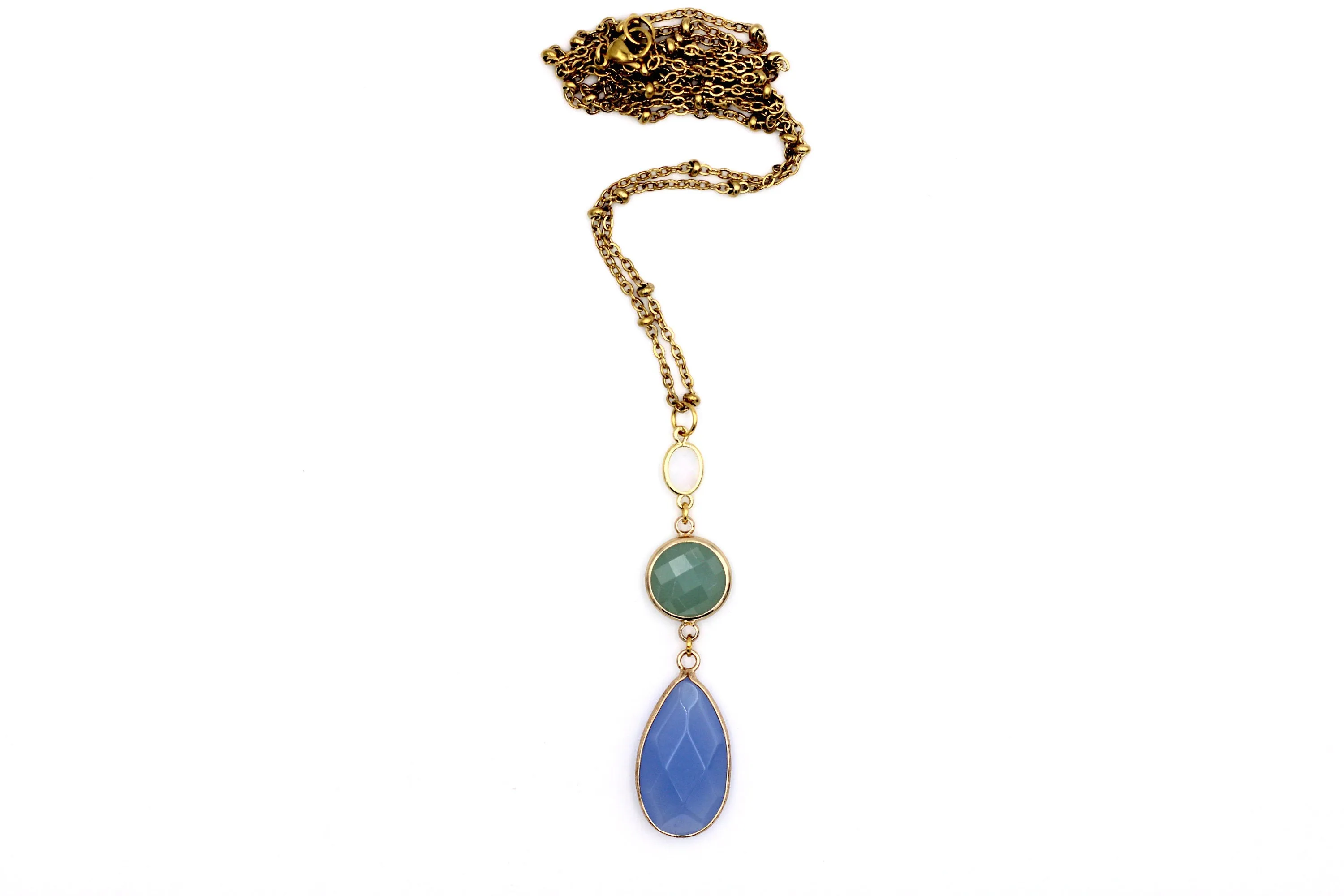 Blue Teardrop Necklace