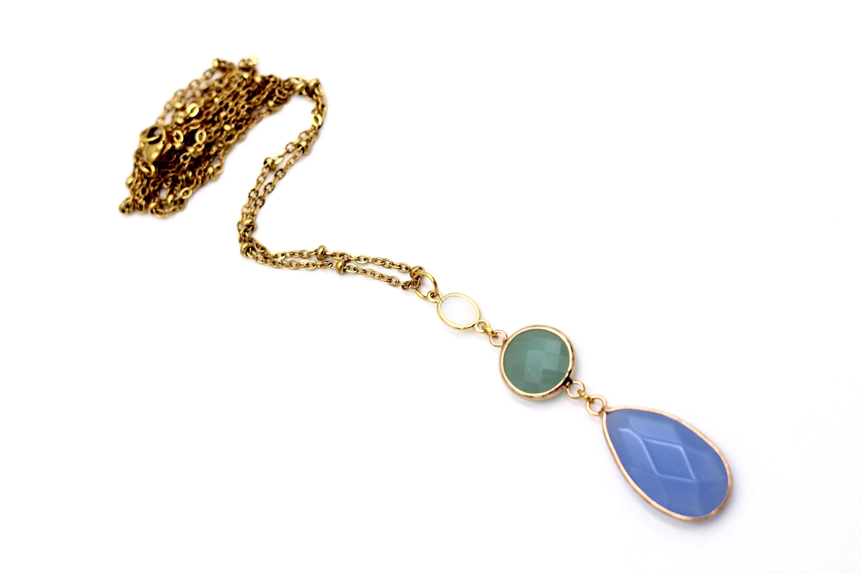 Blue Teardrop Necklace