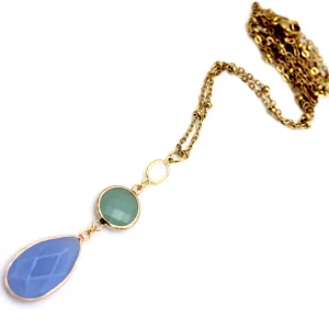 Blue Teardrop Necklace