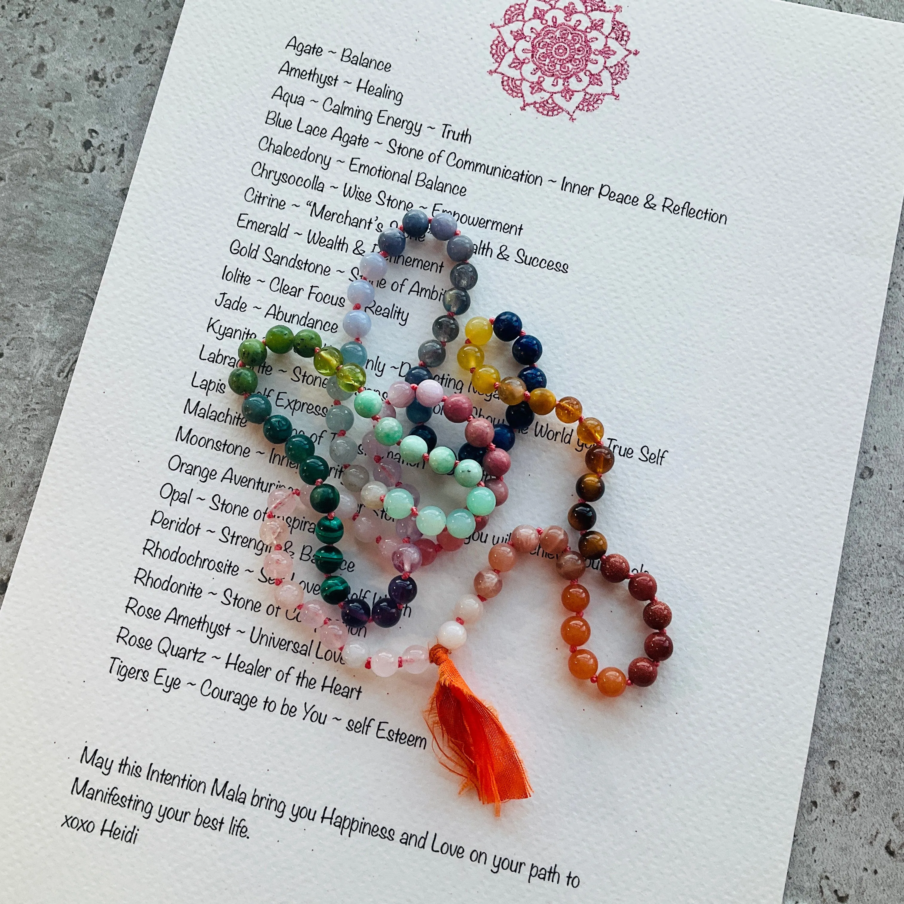 Bohemian Intention Mala  ~ Orange (008)