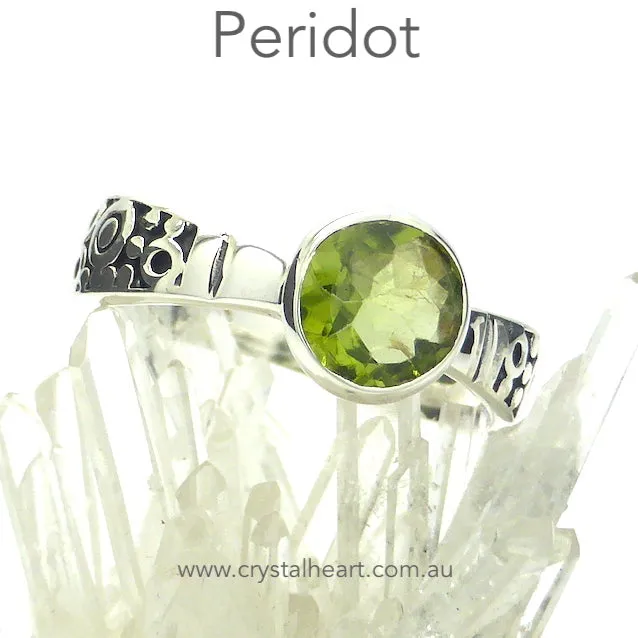 Citrine Ring, Round Faceted Gem, 925 Silver gd2