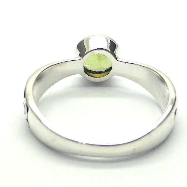 Citrine Ring, Round Faceted Gem, 925 Silver gd2