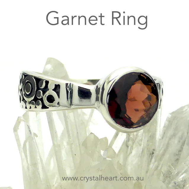 Citrine Ring, Round Faceted Gem, 925 Silver gd2