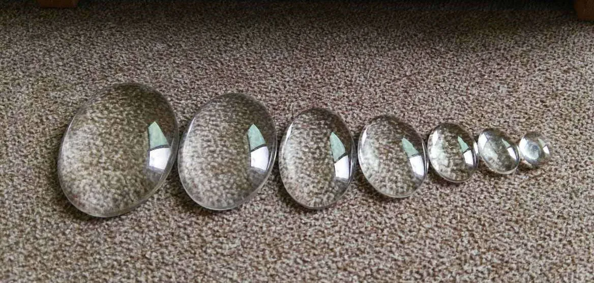 Clear Glass Cabochon Oval Heart Drop Flatback Dome Cap Seal Tile Cameo Vase Filler 10 25 30 40 50 mm 3/8 3/4 1 2 inch Wholesale Bulk Lot