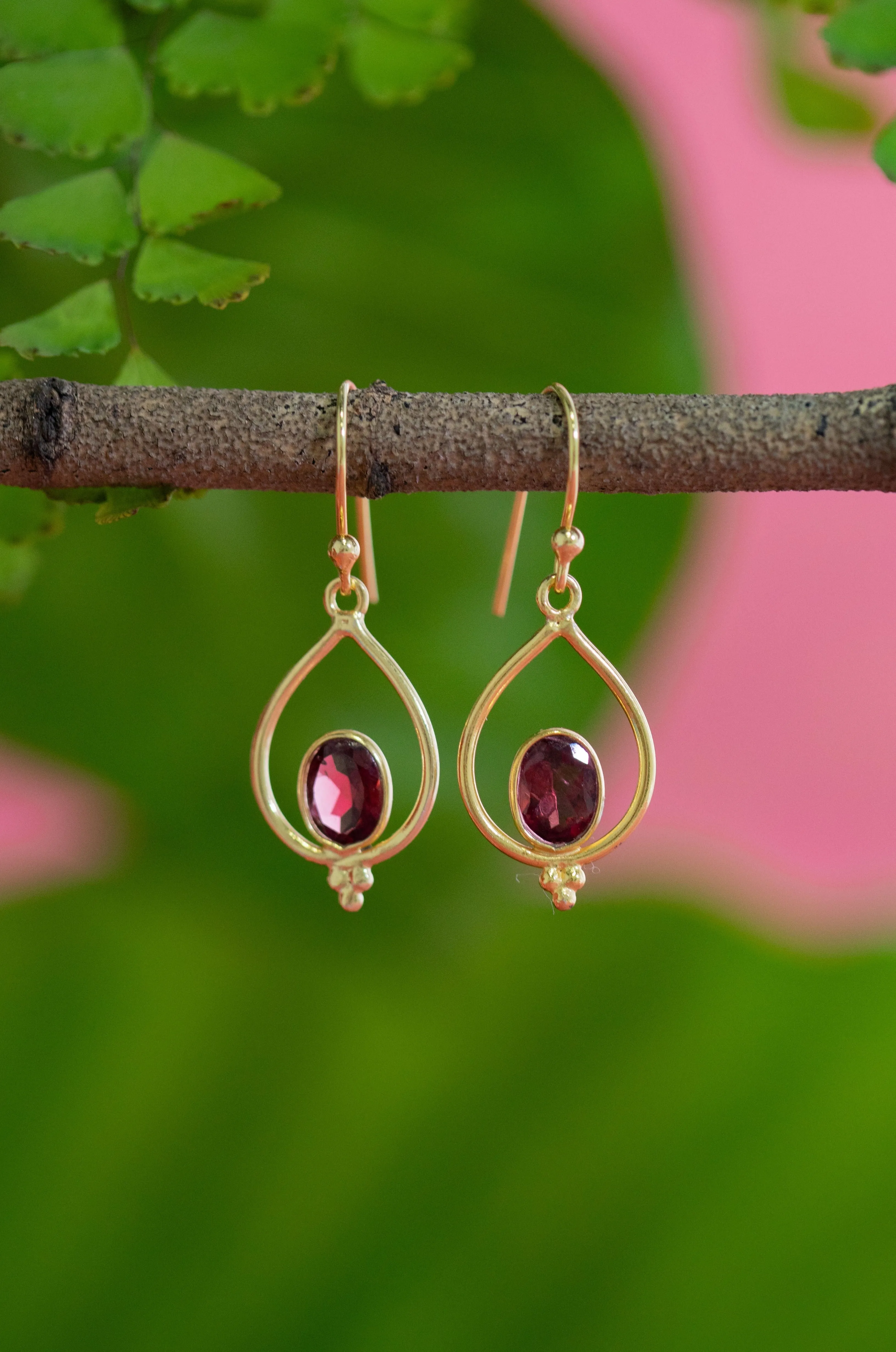 Cleo Garnet Earrings