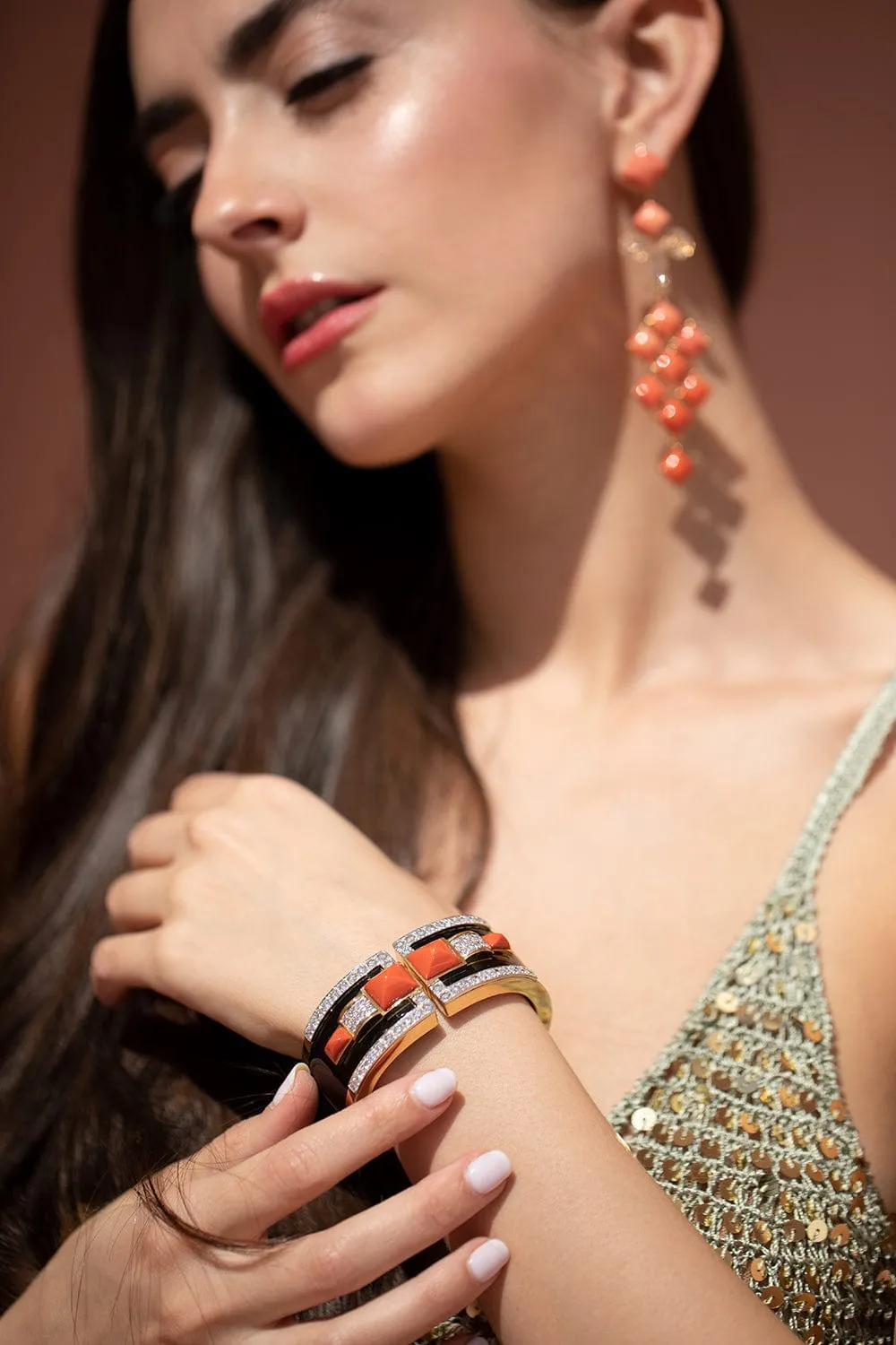 Coral Chandelier Earrings