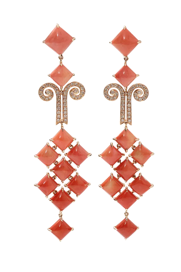 Coral Chandelier Earrings