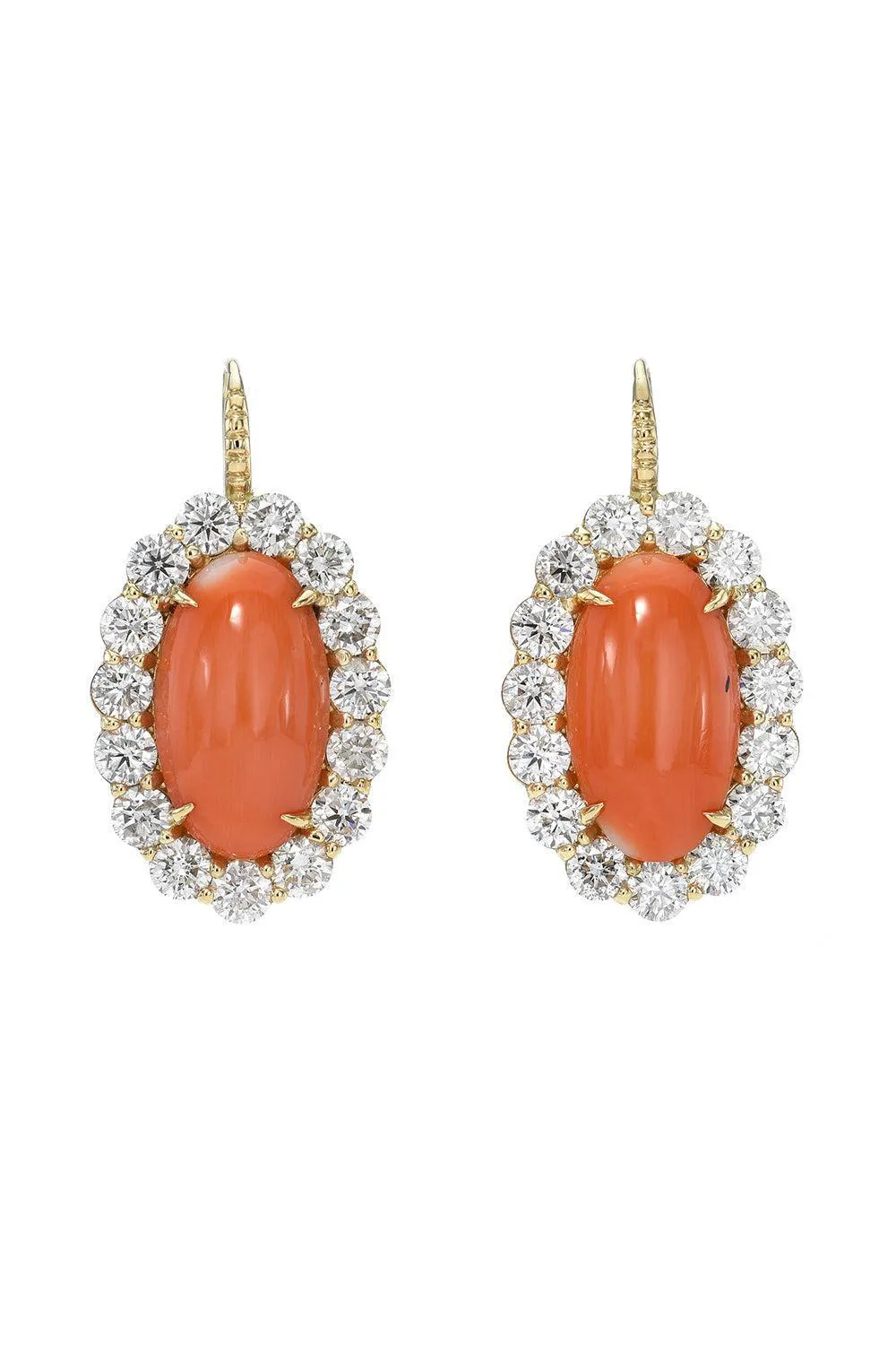 Coral Diamond Heirloom Earrings