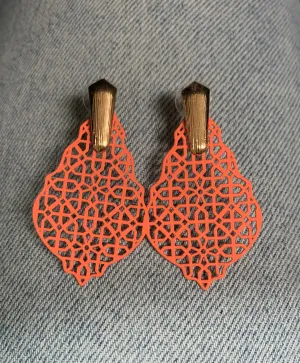 CORAL FILIGREE EARRINGS
