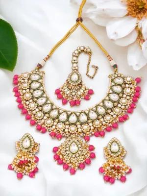 Coral Varuni Kundan Jewellery Set
