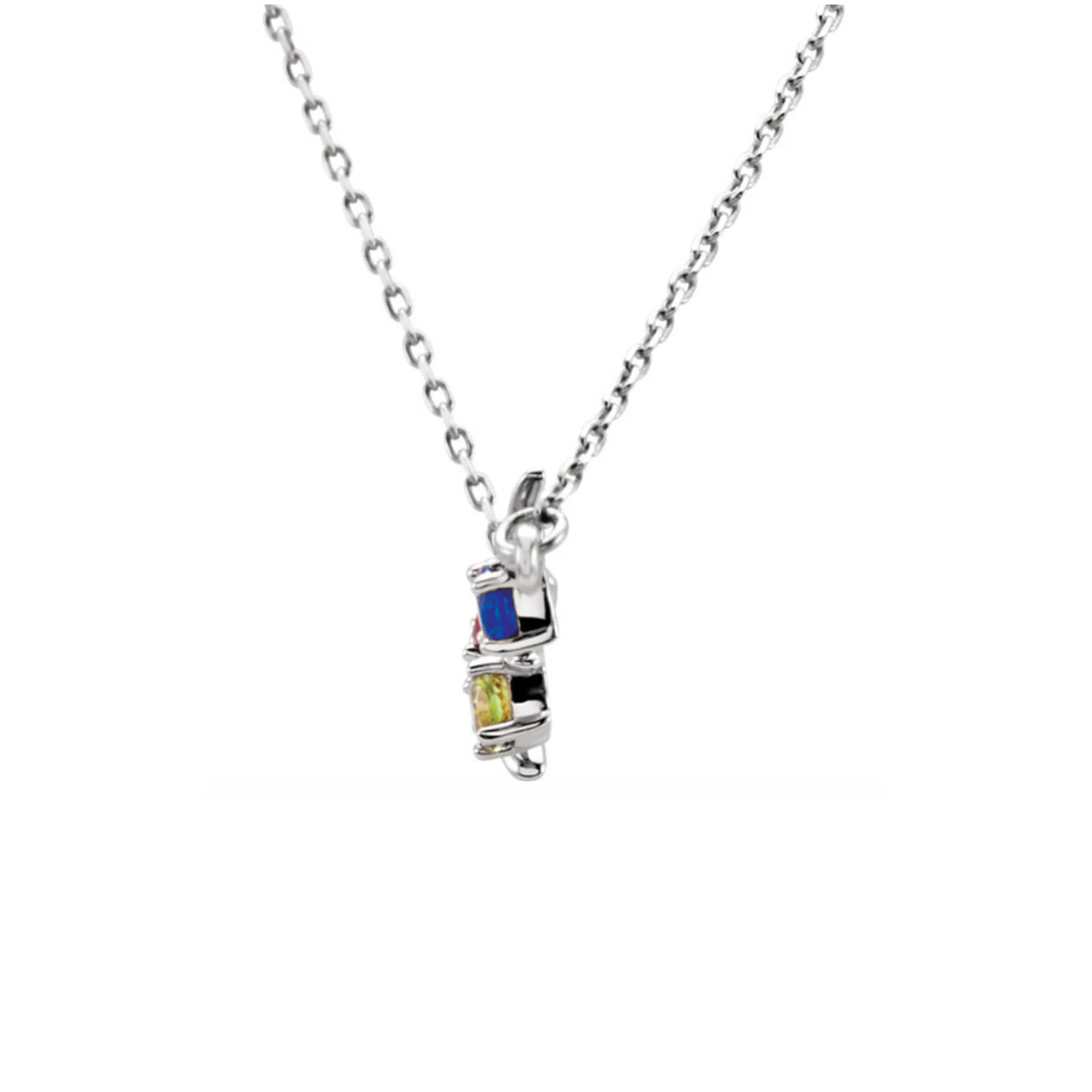 Custom 14k Gold 4-Stone Family Branch Necklace