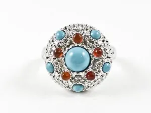 Cute Fun Round Vintage Color & Design Style Brass Ring