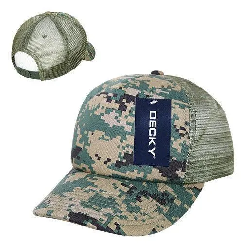 Decky Camouflage Foam Trucker 5 Panel High Crown Hats Caps Snapback