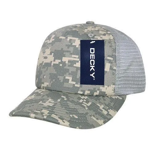 Decky Camouflage Foam Trucker 5 Panel High Crown Hats Caps Snapback