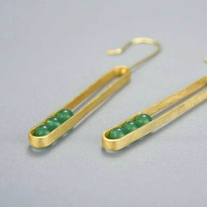 Elliptical Minimalist Dangle Earrings