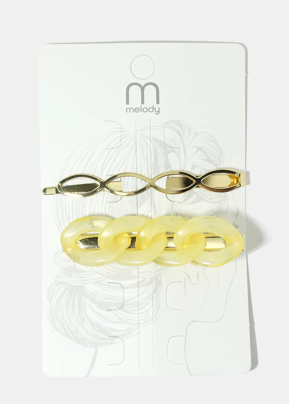 Enamel Link Hair Clips