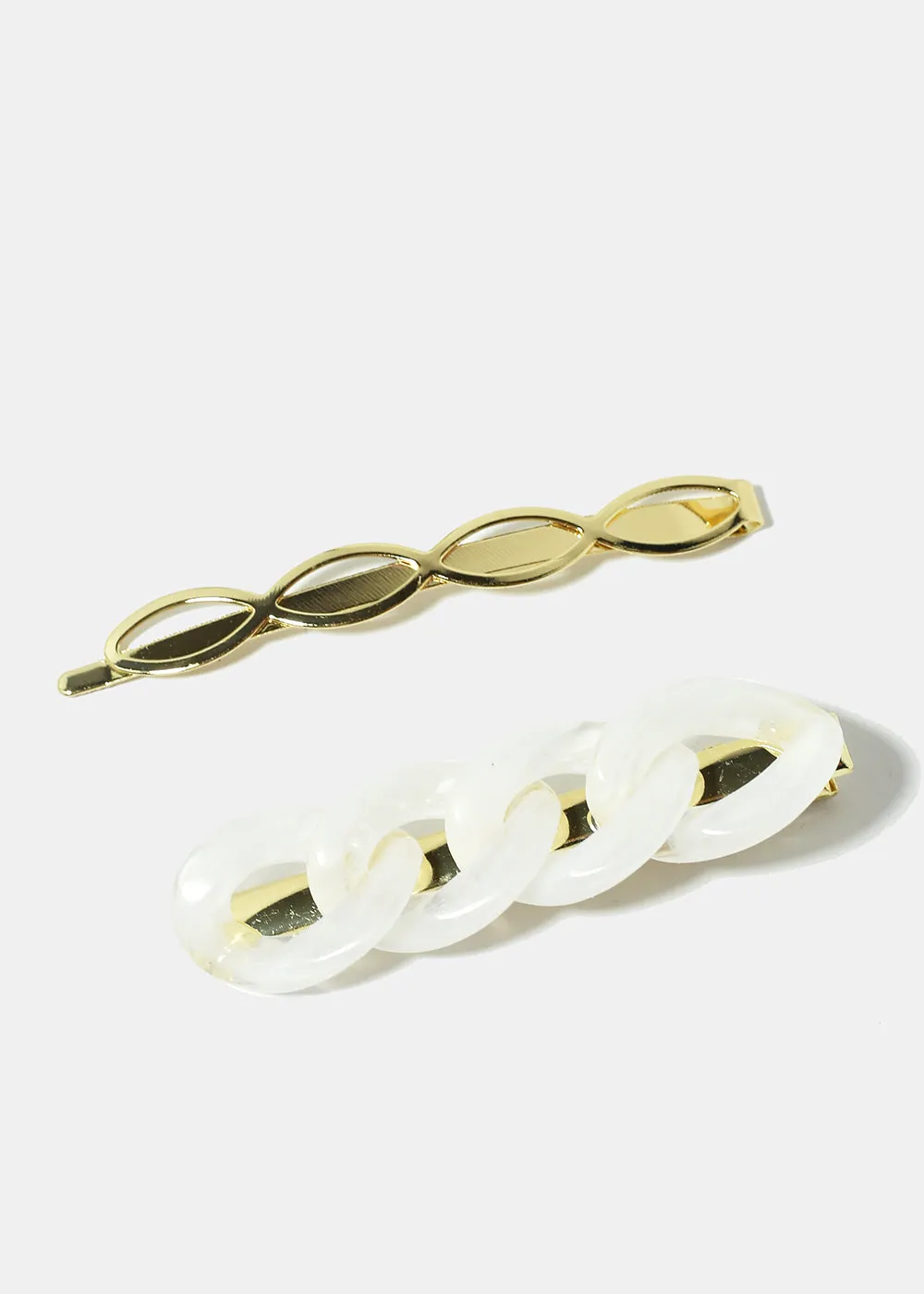 Enamel Link Hair Clips