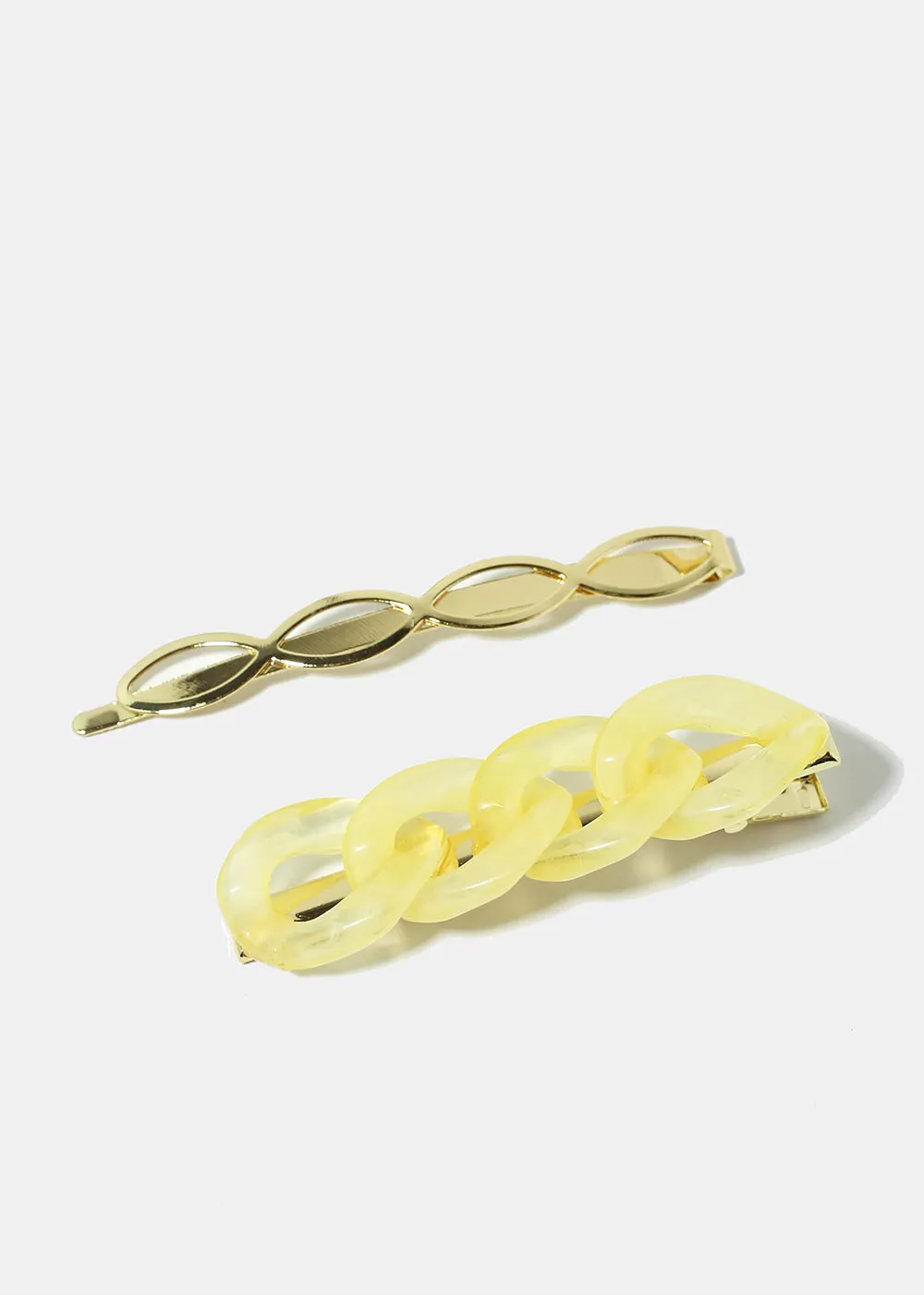 Enamel Link Hair Clips