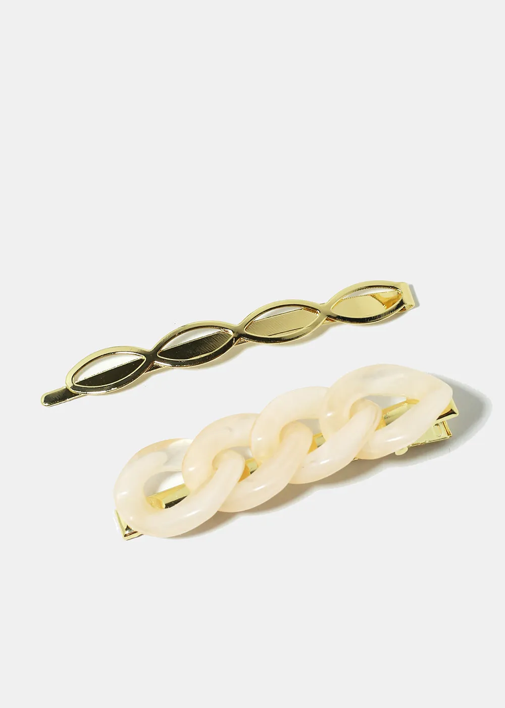 Enamel Link Hair Clips