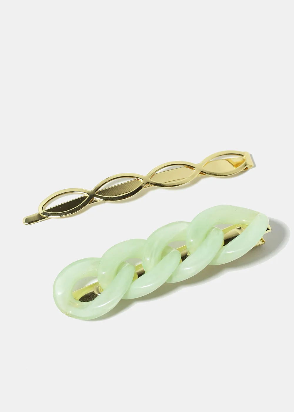 Enamel Link Hair Clips